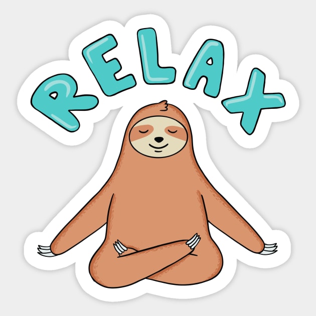 Sloth Relax Yoga Sticker by coffeeman